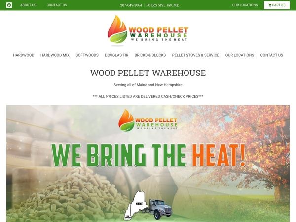 Wood Pellet Warehouse website screenshot