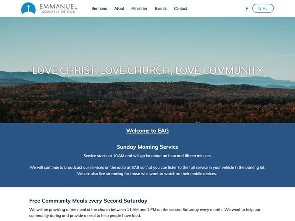 Emmanuel Assembly of God website screenshot