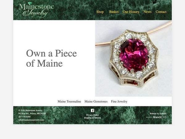Mainestone Jewelry website screenshot