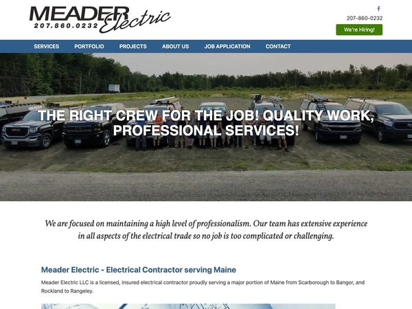 Meader Electric website screenshot