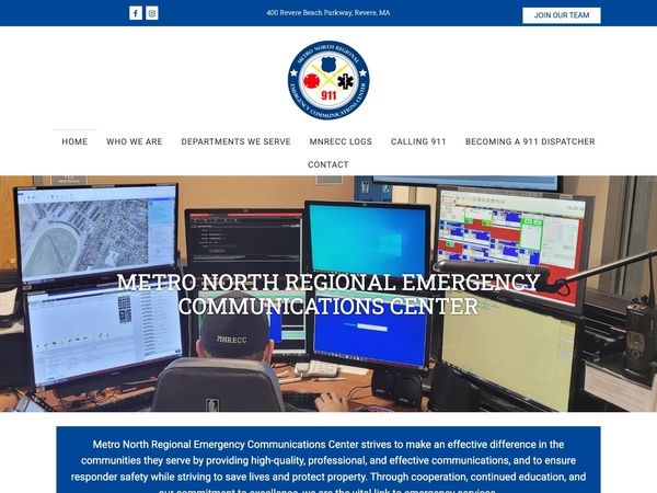 Metro North Regional Emergency Communications Center website screenshot