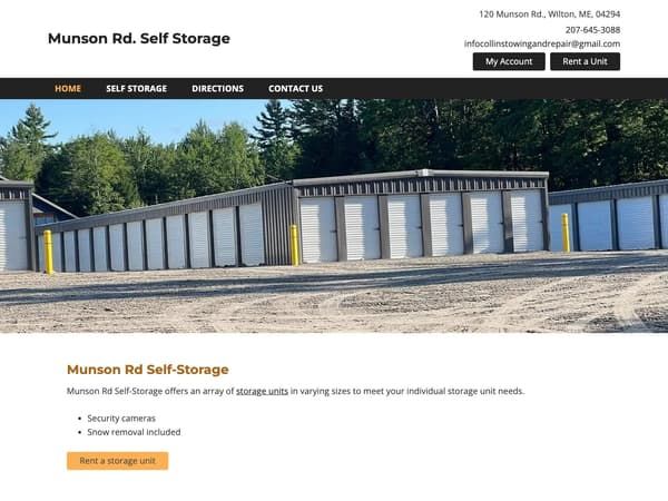 Munson Rd. Self Storage website screenshot