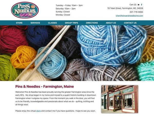 Pins & Needles website screenshot
