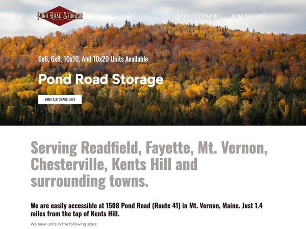 Pond Road Storage website screenshot