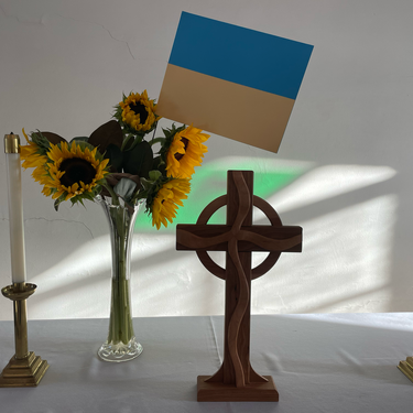 Ukrainian Flag & Cross