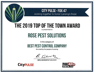 Best pest control company lansing michigan fox 47 certificate