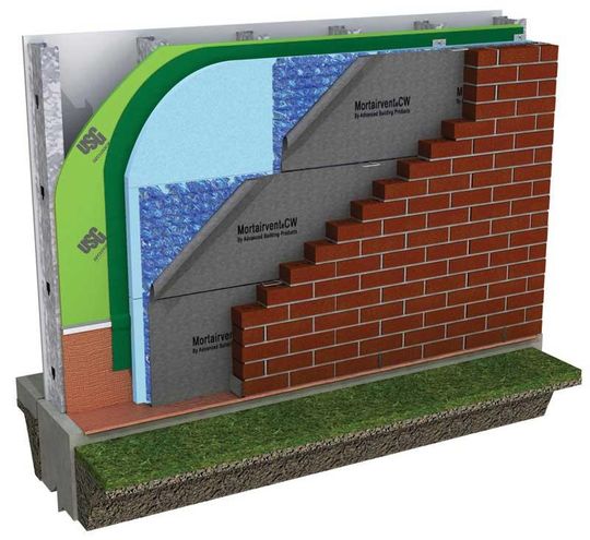 The Mortairvent® CW Mortar Deflection and Ventilation System