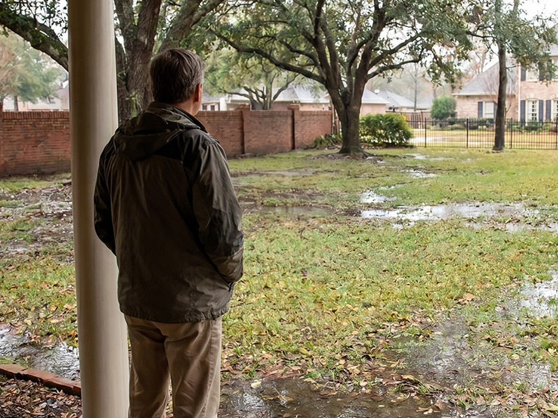 flooded yard