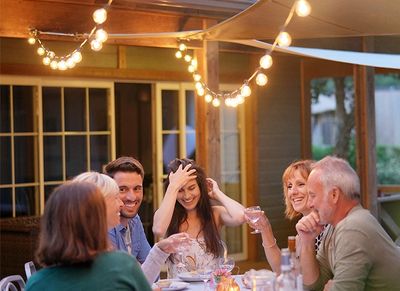 friends enjoying a night outside