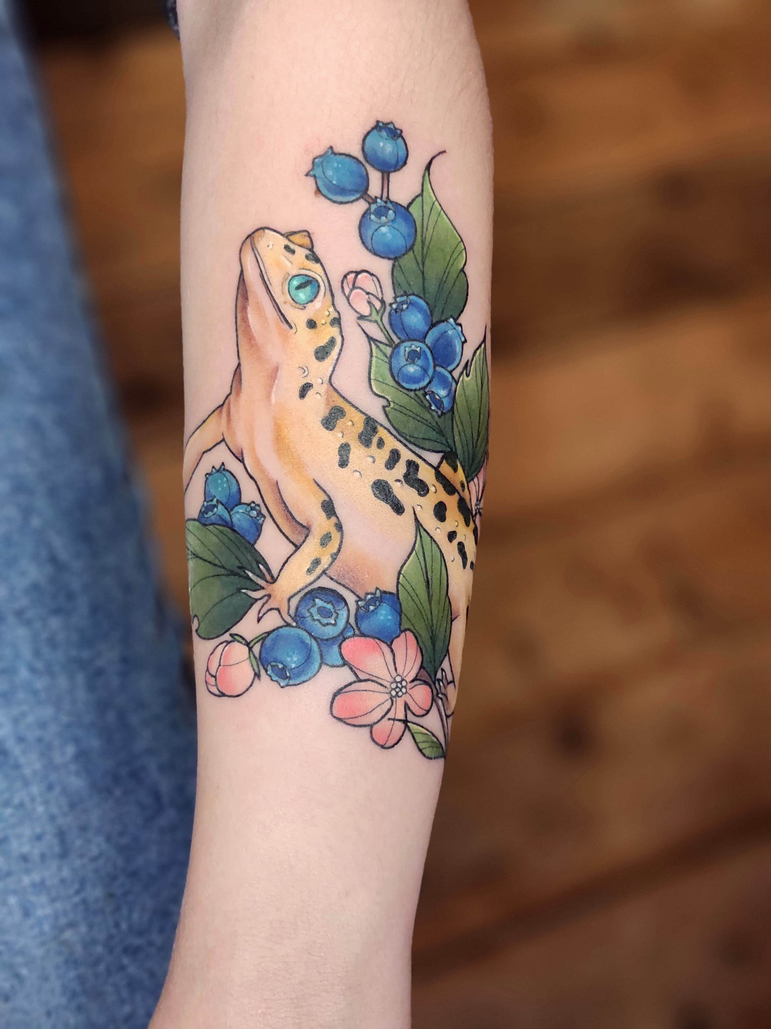 Forearm Tattoo of a slamander