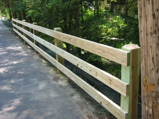 3-Board Fence with Cedar Decking Boards