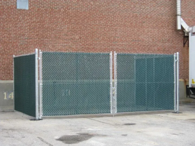 Dumpster Enclosure with Plastic Privacy Slats