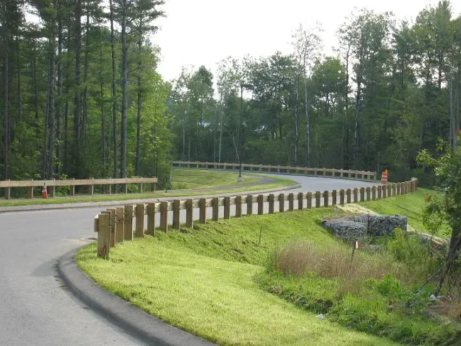 Wood Guardrail with Chamfered Posts