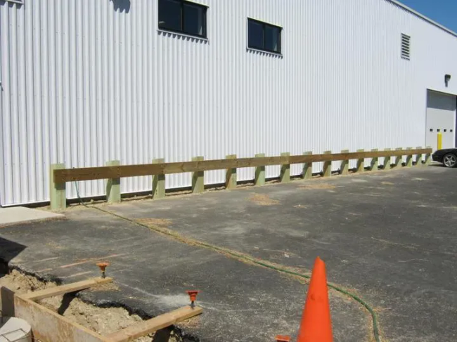 Wood Guardrail with Angled Top Posts