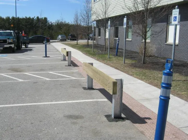 Wood Guardrail with Steel Posts