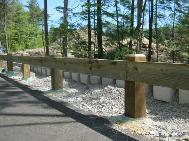 Wood Guardrail with Chamfered Posts