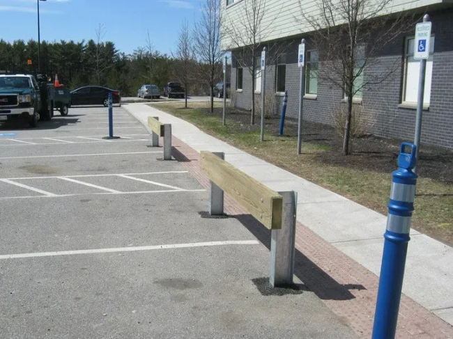 Steel Guardrail Posts with Wood Rail