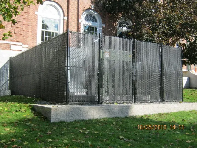 Chain Link with Plastic Privacy Slats