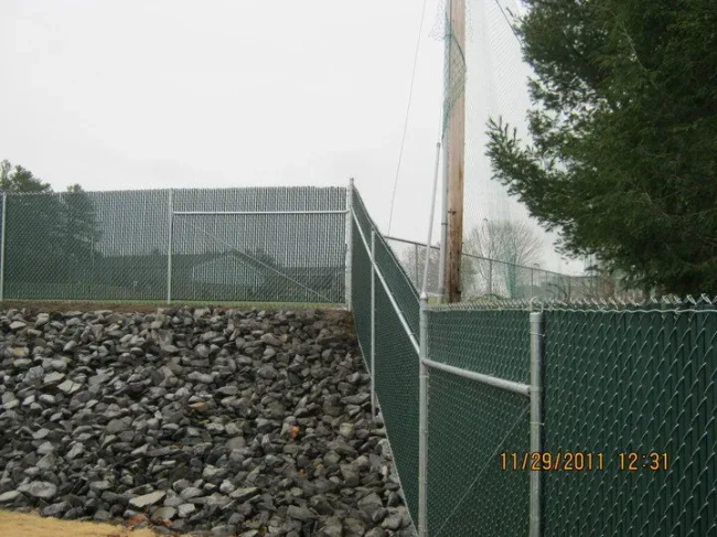 Galvanized Chain Link with Privacy Slats