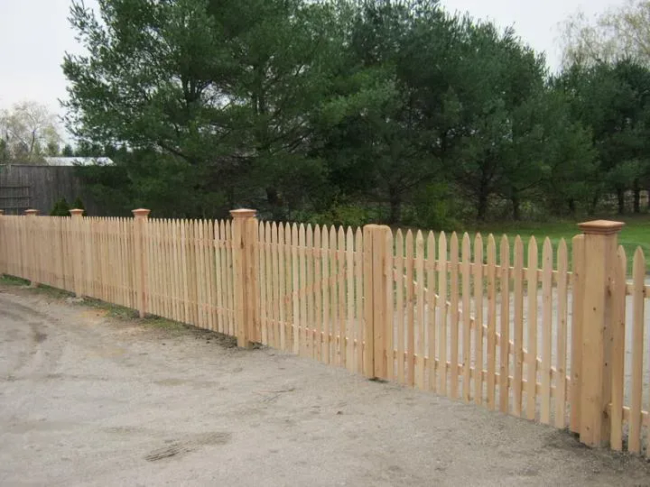 4' Spaced Bishop Picket with Federal Post Caps and Double Gate