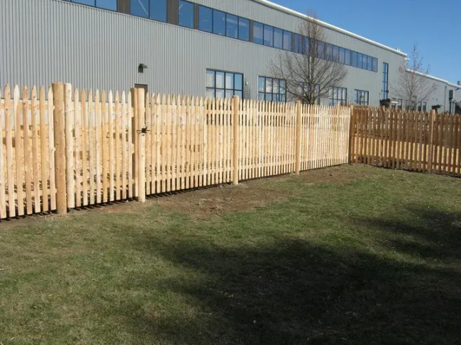 5' Spaced Stockade Picket Fence with Round Posts