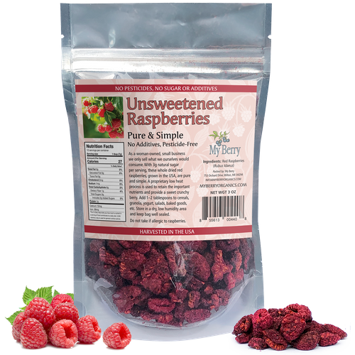 Unsweetened Dried Raspberries 3oz