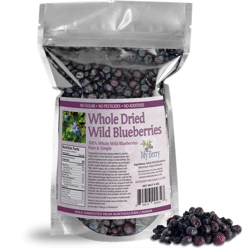 Whole Dried Wild Blueberries - 4oz