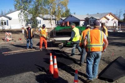 Paving crew