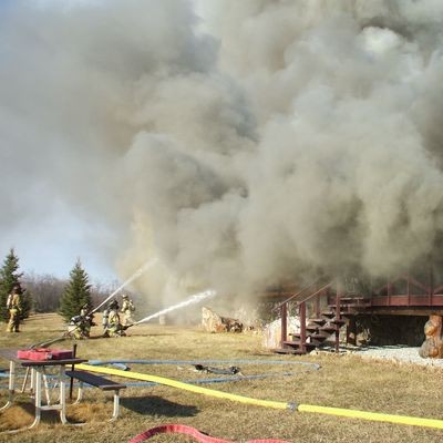 Firefighters responding to a fire