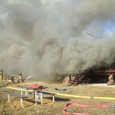 Firefighters responding to fire