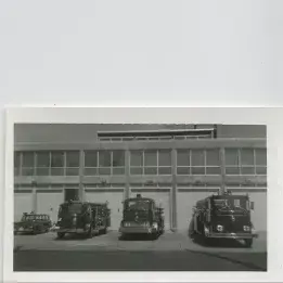 Black and White Photo firetrucks