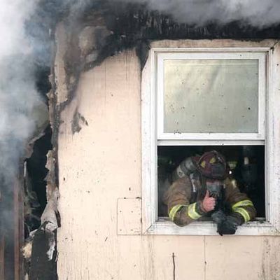 Firefighter in the window