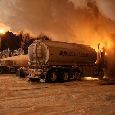 Fuel truck on fire