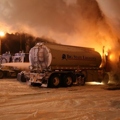 Fuel truck on fire