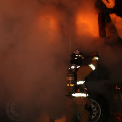 Fuel truck on fire