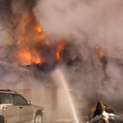 Fire being put out