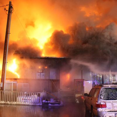 Building on fire