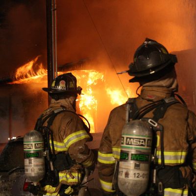 Firefighters and fire