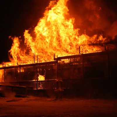 Building on fire