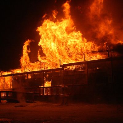 Building on fire