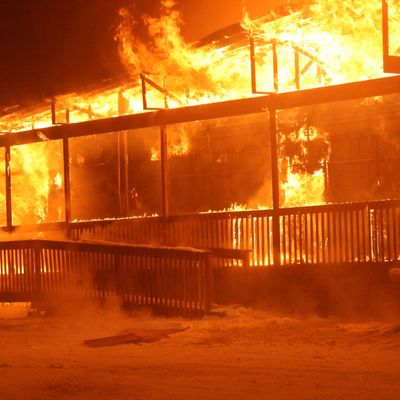 Building on fire