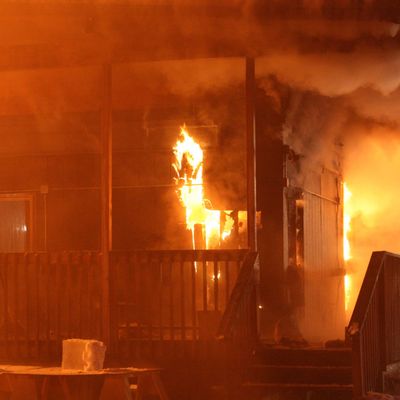 Building on fire