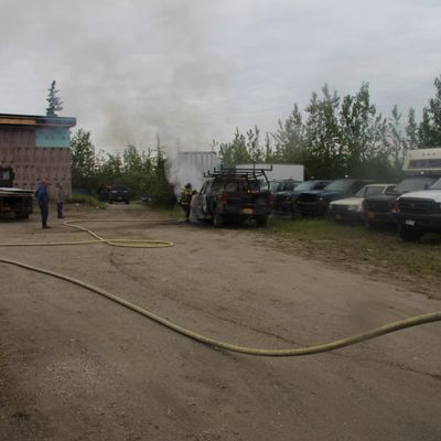 Trucks outside