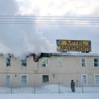 Apartments on fire