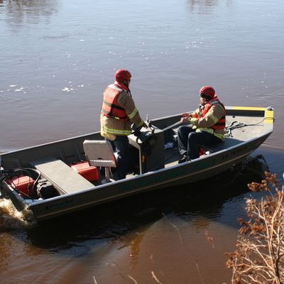 Two men on boat