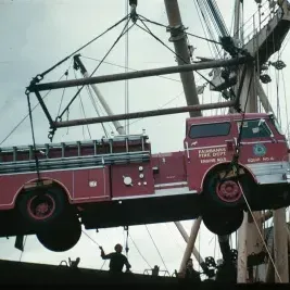 Firetruck being lifted