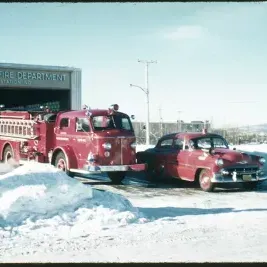 Firetruck with snow