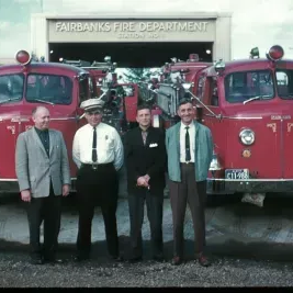 People in front of Firetruck