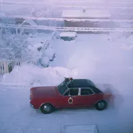 fire truck in snow