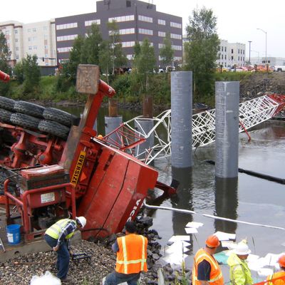 Fallen over machine